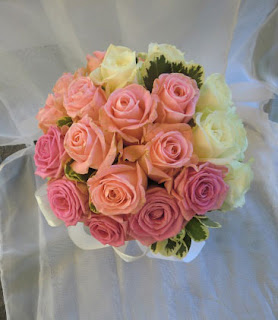 Buchet de mireasa multicolor cu trandafiri Florarie Brasov